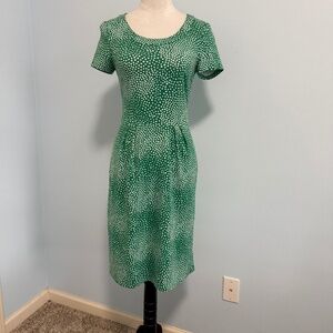 Boden Short Sleeve Polkadot Green Dress Size 2R‎